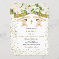 Twin Floral Dourado Fiesta Boy Baptism Christening