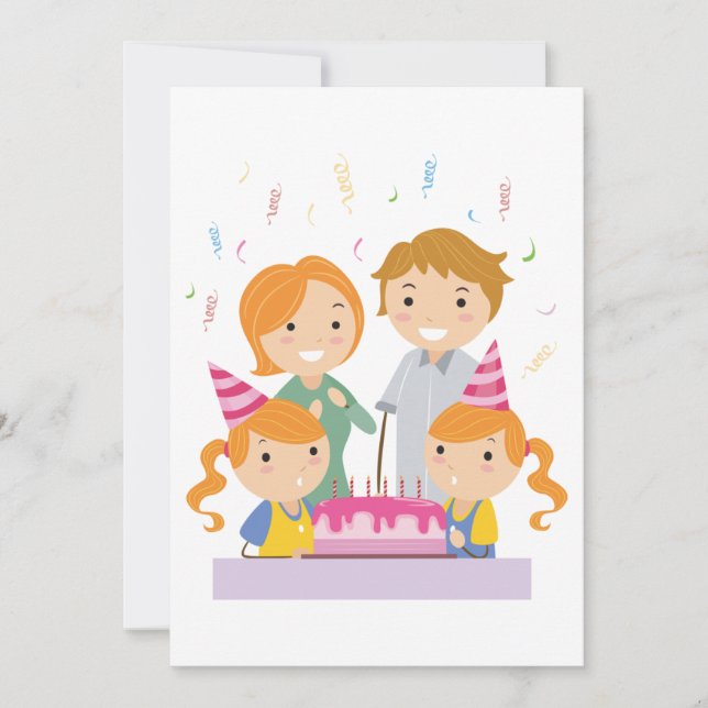 Convite Twin Girls Aniversário (Frente)