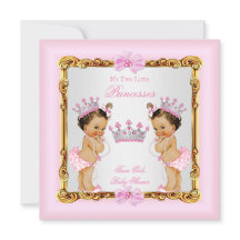 Twin Girls Princesa Chá de fraldas Rosa Dourado Br