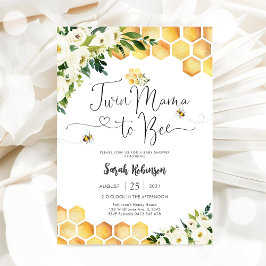 Convite Twin Mama Bee Baby Shower Invitation