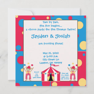 Convite twinbday. Dois por dois, o divertimento começam