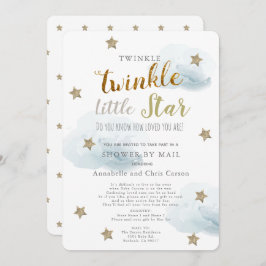 Convite Twinkle Little Star & Cloud Chá de fraldas por Cor