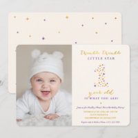 Twinkle Little Star Lavanda e Dourado Primeiro Ani