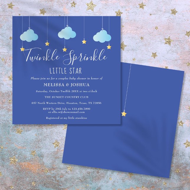 Convite Twinkle Sprinkle Little Star Casamento de Bebê Cas (Twinkle Sprinkle Little Star Couples Baby Sprinkle Invitation)