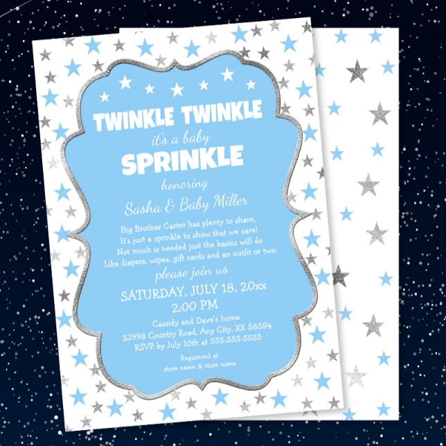 Convite Twinkle Stars Baby Sprinkle (Criador carregado)