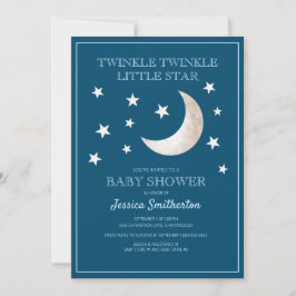 Convite Twinkle Stars Moon Baby Chá de fraldas