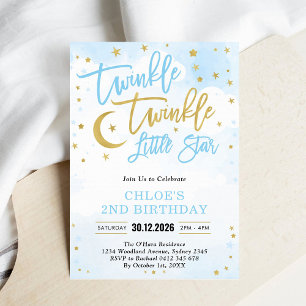 Convite Twinkle Twinkle Little Star Aniversário do Menino