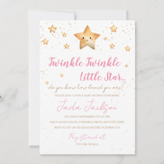 Convite Twinkle Twinkle Little Star Baby Shower Invitation