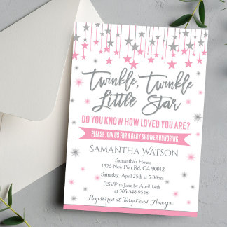 Convite Twinkle Twinkle Little Star Baby Shower Invitation
