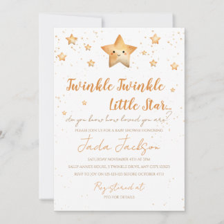 Convite Twinkle Twinkle Little Star Baby Shower Invitation