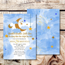 Convite Twinkle Twinkle Little Star Boy Primeiro Aniversár