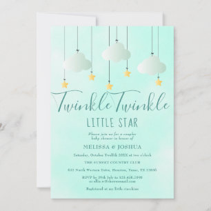 Convite Twinkle Twinkle Little Star Chuvada de Bebê Neutra