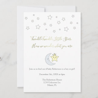 Convite Twinkle Twinkle Little Star - Gender Reveal Invite