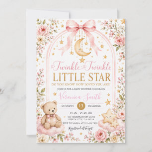 Convite Twinkle Twinkle Little Star Urso da Lua Chuva de B
