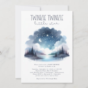 Convite Twinkle Twinkle Little Star Watercolor Chá de fral