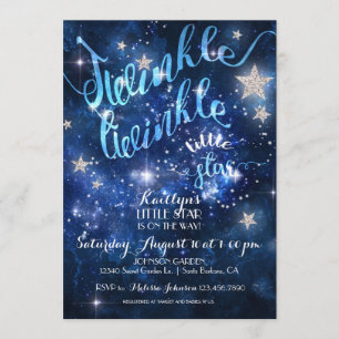 Convite Twinkle Twinkle - Pequena Chá de fraldas de Estrel