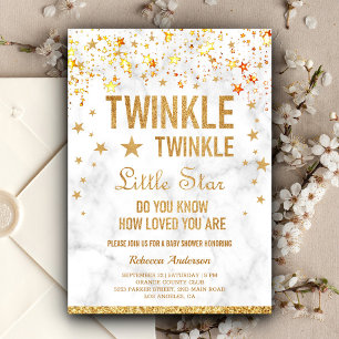 Convite Twinkle Twinkle - Pequena Chá de fraldas de Estrel