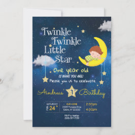 Convite Twinkle Twinkle Pequena estrela Convidado para Pri