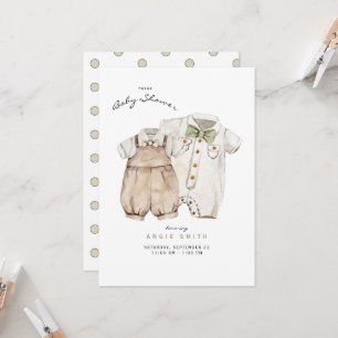 Convite Twins Meninos Fofos Fofos Fofos Chás de fraldas C