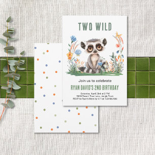 Convite TWO Aventura Selvagem Safari de Macaco Aniversário