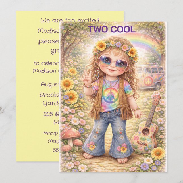 Convite Two Cool Birthday Digital Download (Frente/Verso)