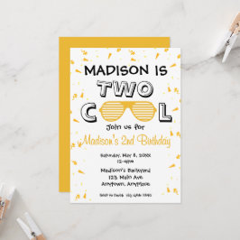 Convite TWO Cool Sunglass 2nd Birthday Party