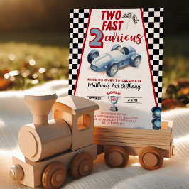 Convite Two Fast 2nd birthday Boy Racer Invitation