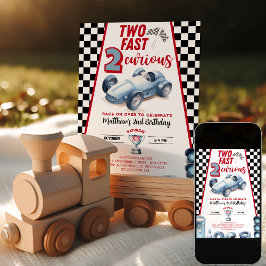 Convite Two Fast 2nd birthday Boy Racer Invitation