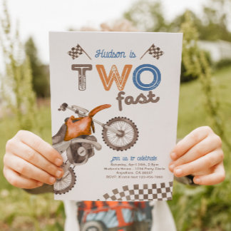 Convite Two Fast Dirt Bike Invitation