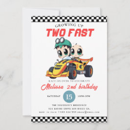 Convite Two Fast Race Car Boy 2nd Birthday Party
