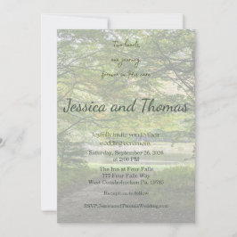 Convite Two Hearts One Journey Photo Wedding Invitation