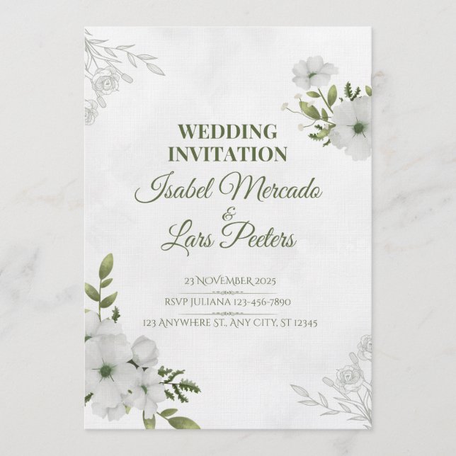 Convite Two Hearts, One Journey Wedding Invitation  (Frente)