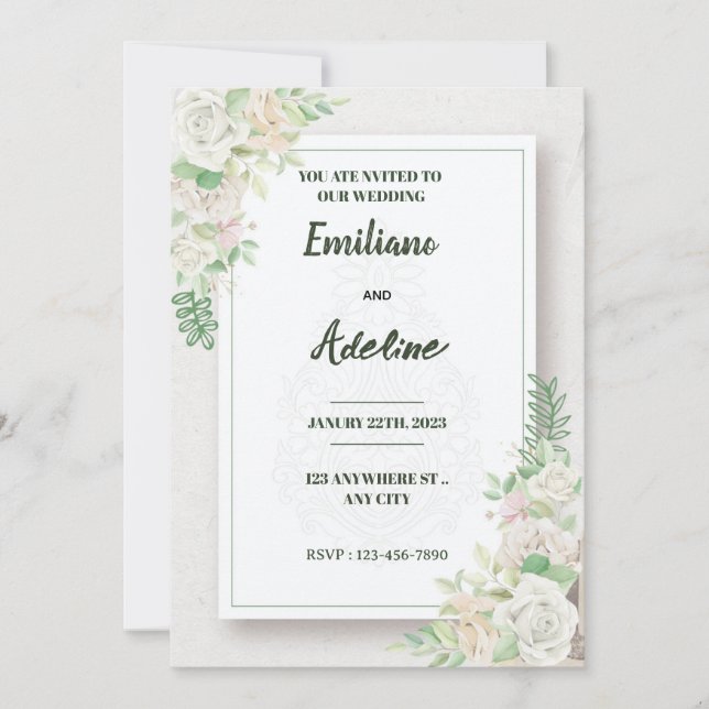 Convite Two Hearts, One Love (Frente)