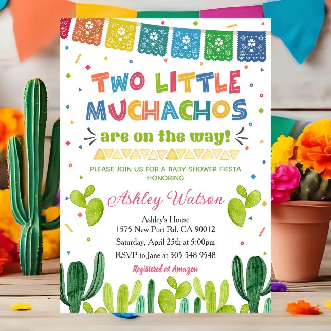 Convite Two Litlle Muchachos Invitation Twins Baby Shower (Criador carregado)