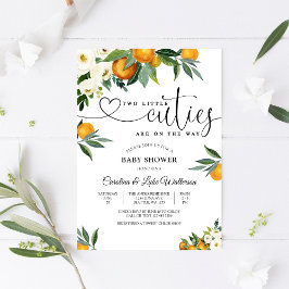 Convite Two Little Cuties Baby Shower Invitation
