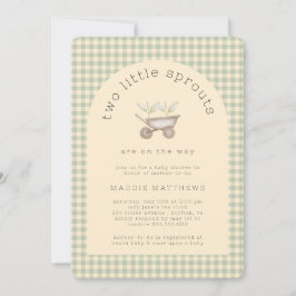 Convite Two Little Sprouts are on the Way Baby Shower 