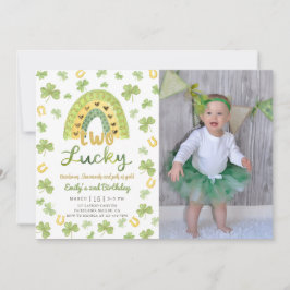 Convite Two Lucky St Patrick's 2nd Birthday Invitation
