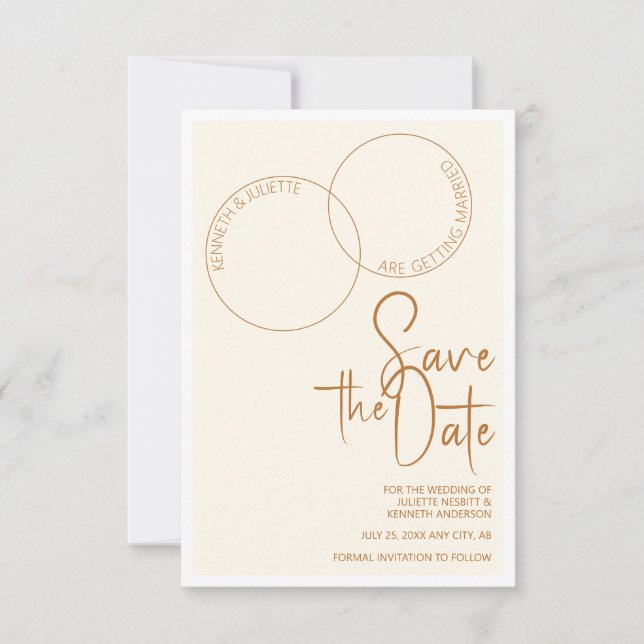 Convite Two Rings Save The Wedding Date Invitation (Frente)