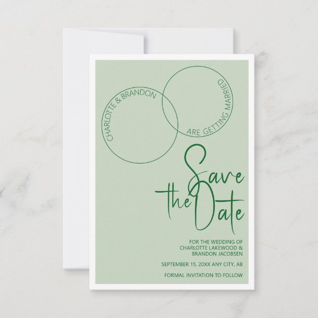 Convite Two Rings Save The Wedding Date Invitation (Frente)