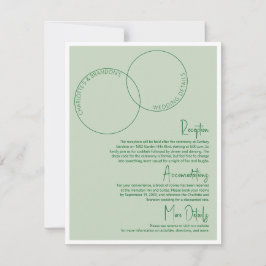 Convite Two Rings Wedding Details Card