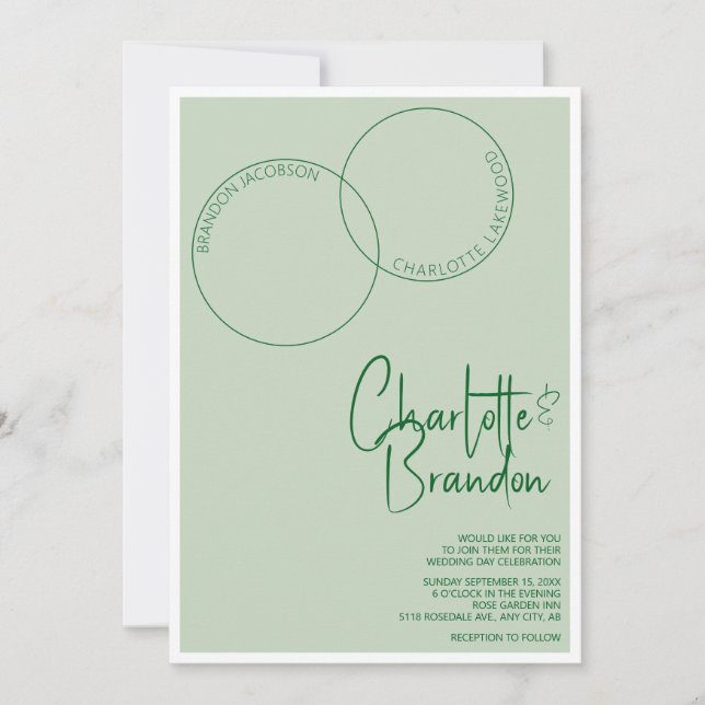 Convite Two Rings Wedding Invitation (Frente)