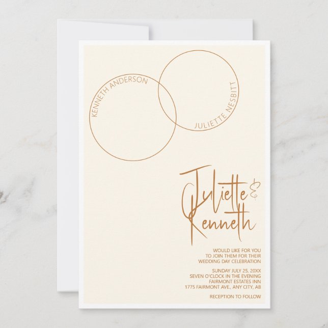 Convite Two Rings Wedding Invitation (Frente)