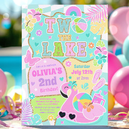 Convite Two The Lake Preppy Girly 2nd Birthday Pool Party
