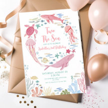 Two the Sea Whale Pink 2nd Birthday