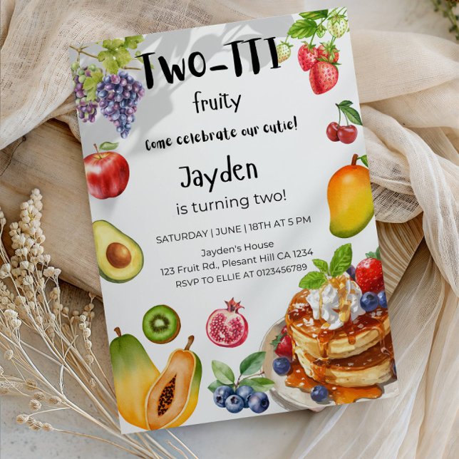 Convite Two -TTI Frutti Boy 2nd Birthday Party (Criador carregado)