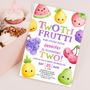 Convite Two-tti Frutti! Little Cutie Fruta Aniversário de 