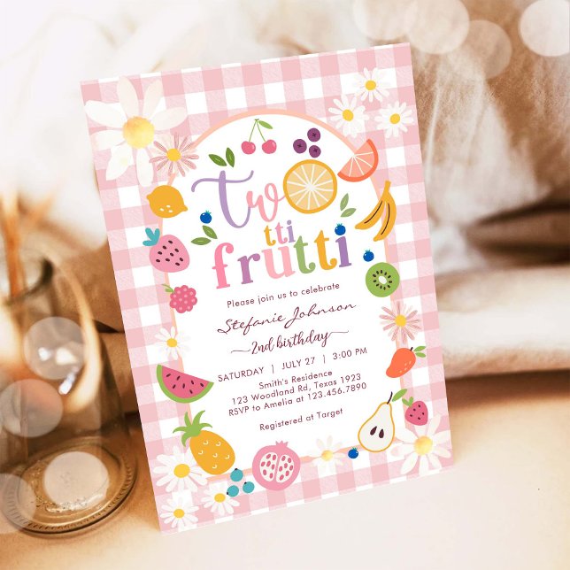 Convite Twotti Frutti 2nd Birthday Invitation (Criador carregado)