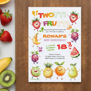 Convite Twotti Frutti Colorido Diversão Frutada 2º Anivers