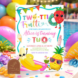 Convite Twotti Frutti Pool Party Initaiton