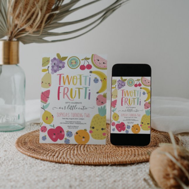 Convite Twotti Frutti Segunda Festa de aniversário (Criador carregado)